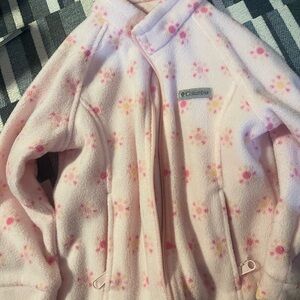 Columbia Light Pink Floral Kids Fleece Jacket